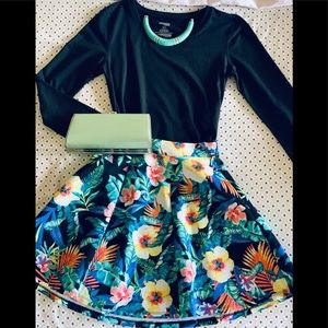 Tropical Floral Skater Skirt
